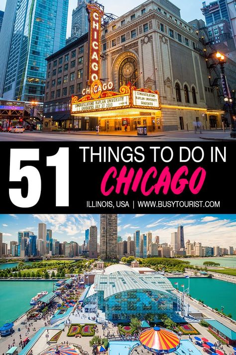 Wondering what to do in Chicago, IL? This travel guide will show you the top attractions, best activities, places to visit & fun things to do in Chicago, Illinois. Start planning your itinerary & bucket list now! #chicago #thingstodoinchicago #illinois #usatravel #usatrip #usaroadtrip #travelusa #ustravel #ustraveldestinations #travelamerica #americatravel #vacationusa Weekend Trip To Chicago, Family Chicago Trip, Chicago What To Do, Chicago Girls Trip, Chicago Trip Ideas, Chicago Birthday, Chicago Places To Visit, Travel Illinois, Chicago Activities