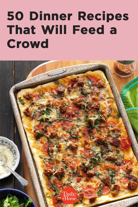 Easy Crowd Recipes, Mexican Large Crowd, Meat For Party Main Dishes, Frugal Dinners For Large Families, Recipes To Feed 50 People, Food For 6 People, Dinner Ideas For Large Crowd, Dinner Ideas For 16 People, Dinner Entrees For A Crowd