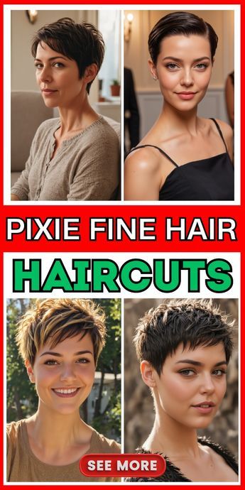 Explore 23 stunning pixie haircuts for fine hair. Learn how to style and maintain these chic cuts for a fresh, modern look. Pixie Hairstyle Women Fine Hair, Short Hair Styles Pixie 2024, Pixie Cuts For Thinning Hair, Funky Pixie Cut Fine Hair, Pixie For Thinning Hair, How To Style A Pixie Haircut, Textured Pixie Cut For Fine Hair, Short Hair Cuts For Women Thinner Hair, Pixie Cut For Thinning Hair