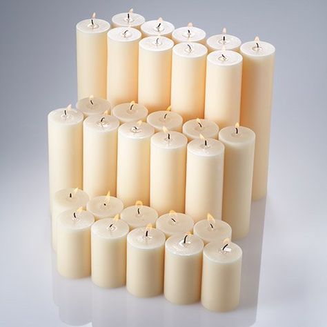 Pillar Candles Wedding, Ivory Pillar Candles, Spa Candle, White Candles, Wedding Candles, Center Pieces, Reception Decor, Candle Set, Rehearsal Dinner