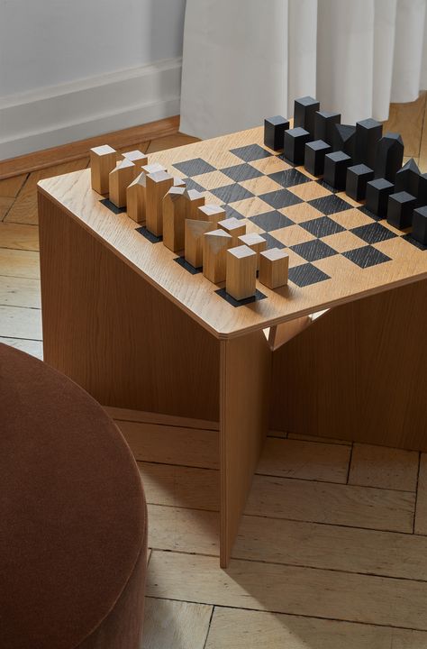 Chessboard Table, Modern Chess Table, Modern Chess Board Table, Wood Chess Table, Wooden Chess Table, Modern Chess Pieces, Coffee Table Games, Design Intervention, Chess Design