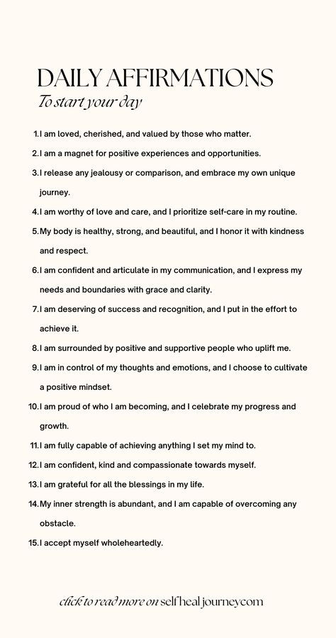 50 Affirmations To Say Daily Affirmations To Journal, Daily Affirmations For Journal, 31 Days Of Affirmations, Affirmation List Ideas, Affirmation For A Good Day, Positive Affirmation Of The Day, Set Your Intentions For The Day, How To Start The Day Positive, Intentions Of The Day