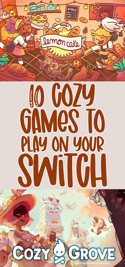 It's the perfect time to cozy up with your Nintendo Switch and play some cozy games. Here are 10 of our favorites that will keep you entertained all season long. Some games listed Stardew Valley, Bear and Breakfast, Cozy Grove, Animal Crossing, Unpacking, and more. Unpacking Switch Game, Cozy Grove Switch, Cute Games On Switch, Comfy Nintendo Switch Games, Cozy Games For Nintendo Switch, Fun Nintendo Games, Fall Switch Games, Cozy Fall Switch Games, Gamer Nerd Aesthetic