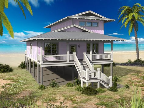 Snorkel Bay Cottage Elevation, Beach Style House Plans, Beach House Floor, Beach House Floor Plans, House Additions, Beach House Plan, Coastal Cottage Style, Coastal House Plans, Beach House Plans