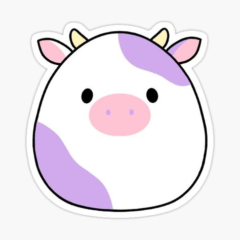 Cow Drawing, Stickers Cool, Purple Cow, Cute Laptop Stickers, Paper Doll Template, Cute Animal Drawings Kawaii, Cute Doodles Drawings, Cute Doodle Art, Cute Cartoon Drawings