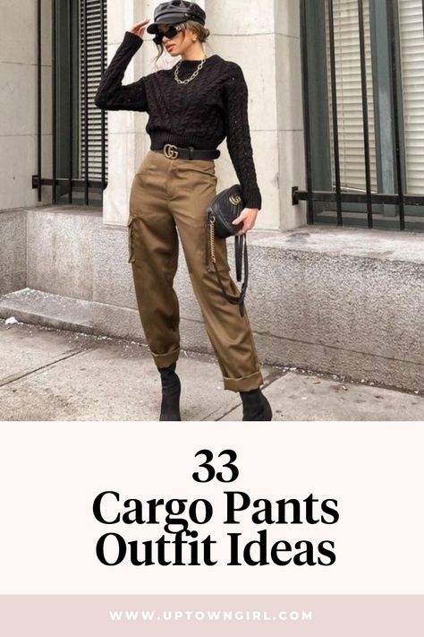 Cargo pants are a versatile and stylish choice for any outfit. In this blog post, we'll show you some great ideas for how to style cargo pants. Whether you're dressing for a casual day or a night out, we've got you covered. So check out our post and see how easy it is to put together a great look with cargo pants. Banana Republic Cargo Pants Outfit, How To Style Pants Women, Painter Pants Outfits Women, How To Dress With Cargo Pants, Cargo Pants With Boots Outfit, Shirts That Go With Cargo Pants, Black Cargo Pants Outfit Winter Casual, Stylish Cargo Pants Women, Smart Cargo Pants Outfit