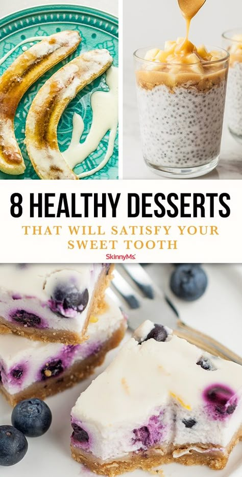 Guilt Free Desserts Easy, Healthy Gluten Free Snacks Clean Eating, Healthy Foods For Sweet Cravings, Sweet But Healthy Desserts, Healthy But Good Desserts, Good For You Desserts Healthy, Sweets For Dieting, Easy Sweet Tooth Craving, Healthy Dessert Snacks Clean Eating