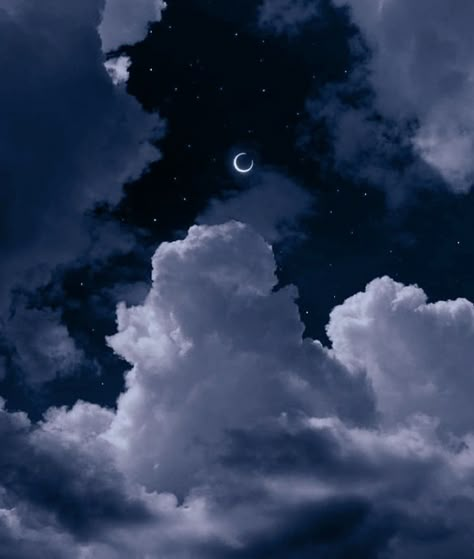 Nighttime Sky Aesthetic, The Moon And The Stars Aesthetic, Navy Sky Aesthetic, Colourful Night Sky, Dark And Light Blue Aesthetic, Light Blue And Dark Blue Aesthetic, Clouds In Night Sky, Cloud Night Sky, Dark Blue Stars Aesthetic