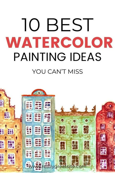 10 easy watercolor ideas for beginner step by step techniques | watercolor painting for beginner #watercolor#watercolorforbeginners Watercolor Painting Subjects, City Watercolor Painting Easy, Water Colour Painting Ideas Inspiration, Easy Watercolor Ideas, Abstract Watercolor Tutorial, Watercolour Practice, Artist Hue, Boy Painting, Watercolor Painting Ideas