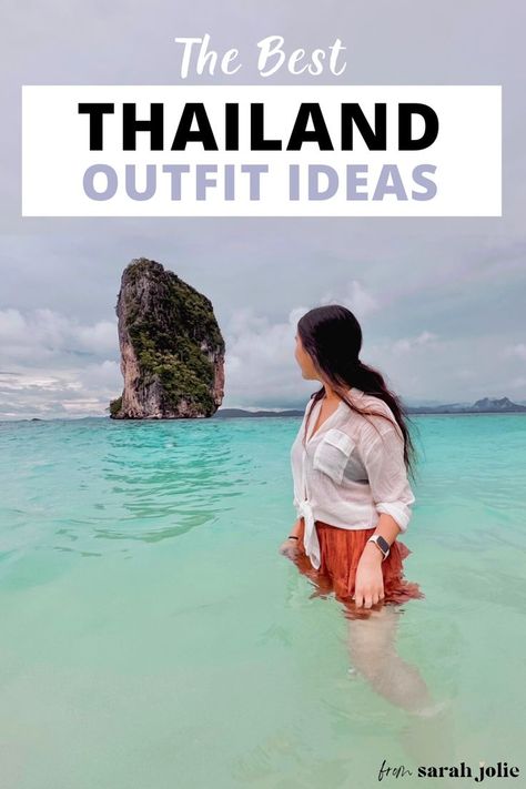 The Best Thailand Outfit Ideas. Island Hopping in Krabi photo. Bangkok Vacation Outfits, Vacation Tourist Outfits, Thailand Wardrobe Outfit Ideas, Thailand Vacay Outfits, Thailand Outfit Inspiration, Honeymoon Outfits Thailand, Thailand Inspo Outfits, Phuket Outfits Style, Beach Outfit Thailand