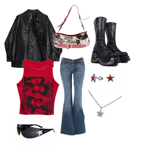 Rockstar Style Aesthetic, Rockstar Gf Outfit Png, Star Style Aesthetic, Rockstar Girlfriend Outfits Winter, Rockstar 90s Outfit, Rock Star Gf Aesthetic Outfit, Grunge Rockstar Gf Outfits, Rockstar Gf Wardrobe, Star Grunge Outfits