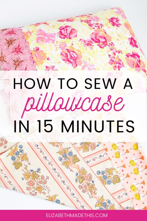 Sewing Pillowcases For Beginners, Sew A Pillowcase Simple, Pillowcase Pattern Easy Free, Easy Step By Step Sewing Projects, How To Sew A Pillowcase For Beginners, Diy Pillowcases Easy, Easy Sew Blanket For Beginners, See Pillow Case, French Seam Pillowcase