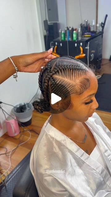 Asya | Philadelphia Hair Stylist on Instagram: "Style: 4 Criss Cross stitch braids🎀  For Pricing and Availability please visit the link in my bio 🔗!  - - #phillyhairstylist #phillybraiders #4crisscrossbraids #crisscrossbraids #stitchbraids #4stitchbraids #4braids #phillybraider #phillystylist #braids" 4 Stitch Braids Hairstyles For Black Women, Four Braids Cornrow Criss Cross, Braids For Black Women To The Back, 4 Feed Ins Braids, Cris Cross Braids With Curls, 2 Criss Cross Stitch Braids, Cross Cross Stitch Braids, 4 Criss Cross Stitch Braids With Curls, 4 Cross Stitch Braids