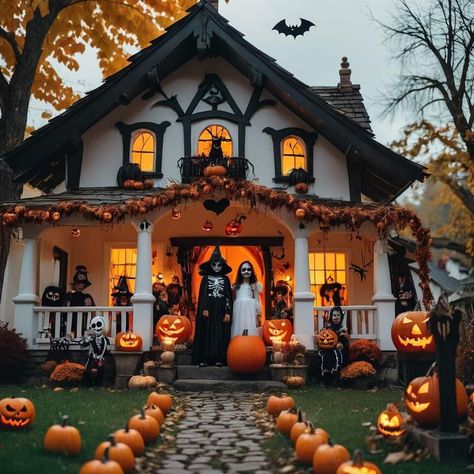 Halloween Decorated House, Creepy Crafts, Outside Halloween Decorations, Handmade Halloween Costumes, Halloween Eve, Classy Halloween, Autumnal Equinox, Halloween Facts, Scary Decorations