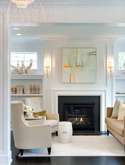 Houzz Living Room, Built In Around Fireplace, Fireplace Windows, Narrow Hallways, Furniture Placement Living Room, Fireplace Bookshelves, Fireplace Shelves, Living Room Built Ins, Fireplace Room