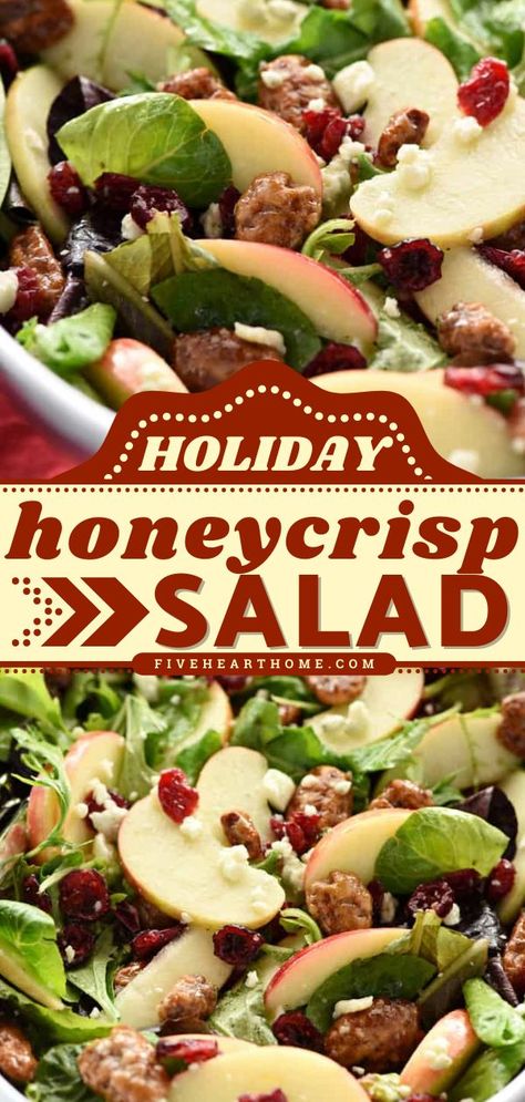 Holiday Honeycrisp Salad, thanksgiving dinner, salad recipes Honeycrisp Holiday Salad, Salads Thanksgiving Dinner, Holiday Honeycrisp Apple Salad, Holiday Honeycrisp Salad Recipe, Cran Apple Salad, Fall Salad For Thanksgiving, Honey Crisp Salad Recipe, Thanks Giving Salad Recipes, Salad For Turkey Dinner