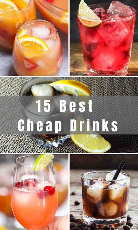 15 Best Cheap Drinks to Make at Home or Order at A Bar - IzzyCooking Good Cheap Alcoholic Mixed Drinks, Must Try Alcoholic Drinks, Call Drinks To Make At Home, Easy Cheap Drinks Alcohol, Common Bar Drinks Recipes, Drink To Order At A Bar, Easy Cheap Alcoholic Drinks, Basic Bar Drinks Recipes, Drinks To Serve At A Party