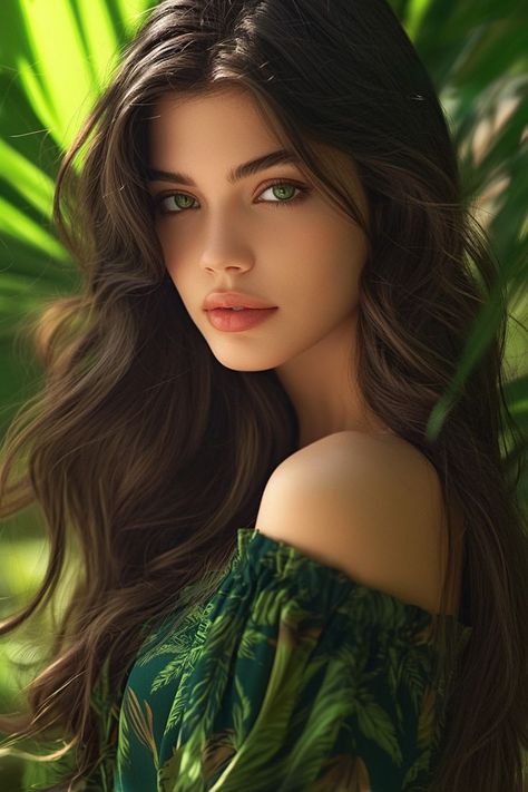 Long Dark Hair Green Eyes, Brunettes With Green Eyes, Green Eyed Brunette, Green Eyes Brunette, Brunette With Green Eyes, Female Model Face, Forest Green Eyes, Dark Hair Green Eyes, Green Eyes Dark Hair