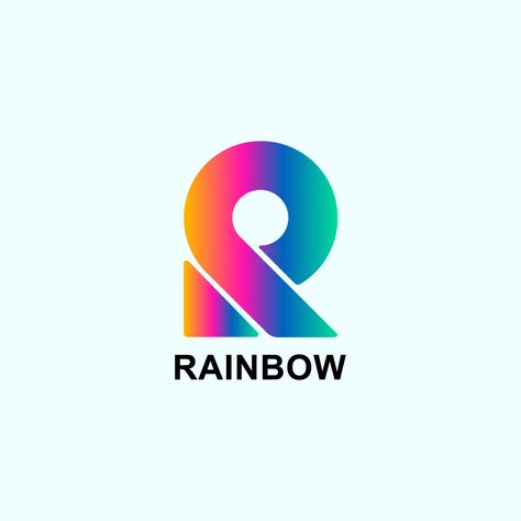 Rainbow Colorful Logo, Created by Ahmed Mahdi (Professional Graphic Designer) Rainbow Branding, Rainbow Logo Design, Rainbow Icon, Tv Branding, Rainbow Logo, Logo Project, Rainbow Wall, Logo Design Branding, Rainbow Design