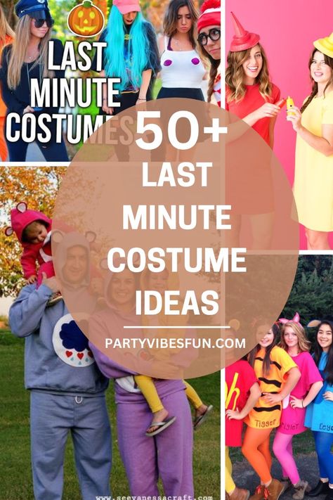 Running out of time? No worries! Check out these 50+ clever, creative, and easy-to-make last-minute costume ideas. Perfect for Halloween, parties, or themed events, these DIY costumes use items you already have at home or quick supplies from the store. From funny and cute to spooky and stylish, there’s a costume for everyone! 🎃✨ #LastMinuteCostumes #DIYCostumeIdeas #EasyCostumes #HalloweenInspo #QuickCostumes #BudgetCostumes #CreativeCostumes #PartyLooks #DIYFashion #SpookySeason Homemade Carnival Costumes, Superhero Day At School Outfits, Silly Costume Ideas, Easy Women Costume Ideas, Easy Disney Costumes Diy Last Minute, Movie Characters To Dress Up As Simple, Diy Movie Character Costumes, Funny Easy Costumes, Quick Costume Ideas Last Minute