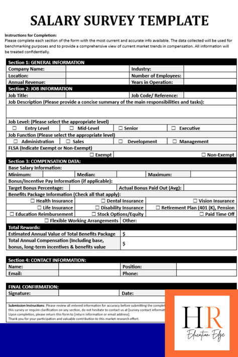 The Salary Survey Template is an invaluable HR tool that streamlines the collection of compensation data, facilitating market analysis within any given industry. This template serves as an employee wage questionnaire, designed to gather intricate details regarding salary packages, which are crucial for any organization aiming to remain competitive in their market. It provides a framework for detailed industry research, offering insights into prevailing pay scales and benefit pay research. Salary Scale, Employee Safety, Survey Template, Market Analysis, Intricate Details, Scales, Benefits, Marketing