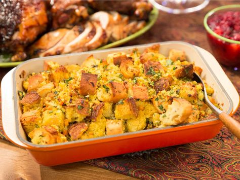 Cornbread Dressing Recipe : Ree Drummond : Food Network - FoodNetwork.com Pioneer Woman Cornbread, Gluten Free Stuffing, Dressing Recipes Cornbread, Gluten Free Thanksgiving, Cornbread Dressing, Stuffing Recipes, Whole Foods Market, Dressing Recipe, Pioneer Woman