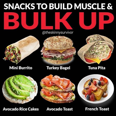 SNACKS TO BUILD MUSCLE & BULK UP by @theskinnysurvivor 💪 - Remember the goal is to consume enough calories to build muscle. - All of these snacks are very calorie dense which will help you hit your calorie targets. - Try these 6 snacks today! - Tag a friend 👇🏻😎🔥 - FOLLOW 👇🏻 @physiqueandstrength @physiqueandstrength @physiqueandstrength FOLLOW 👆🏻 - #mealplanning #dietplans #bulkingup #gainingmuscle #dailyfooddiary #weightgain Snacks To Build Muscle, Bulking Meals, Remember The Goal, Muscle Gain Meal Plan, Food To Gain Muscle, Healthy Weight Gain Foods, Weight Gain Meals, Healthy High Protein Meals, Desserts Keto