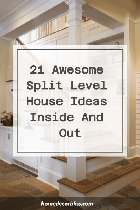 Split Level House Kitchen In Split Level Home, Split Level Garage Entry, Split Level Ranch Remodel Before And After, Update Split Level Entry, Split Level Entryway Stairs, Split Level Downstairs Living Room, Split Level Flooring Ideas, Modern Side Split House, Split Level Homes Plans