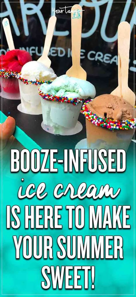 Tipsy Scoop, a new Ice cream parlor in New York, is serving up booze-infused ice cream for a summer of absolute bliss! Here are the details about alcoholic ice cream. Alcoholic Ice Cream, Boozy Ice Cream, Alcoholic Treats, Boozy Treats, Alcoholic Desserts, Ice Cream Drinks, Healthy Food Habits, Boozy Desserts, Homemade Ice Cream Recipes