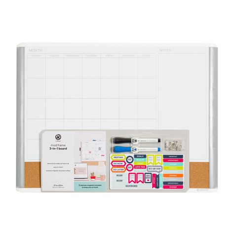 Free 2-day shipping on qualified orders over $35. Buy U Brands 3N1 Magnetic Dry Erase Board Calendar, 17 x 23 Inches, MOD Frame at Walmart.com Magnetic Dry Erase Board, Dry Erase Board Calendar, Whiteboard Calendar, Fun Magnets, Calendar Board, Calendar Layout, Cork Bulletin Boards, Dry Erase Calendar, Push Pins