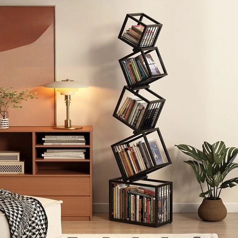 164.4US $ 48% OFF|Shaped corner vertical creative iron art bookshelf floor simple decorative storage shelf bookcase living room storage rack| |   - AliExpress Bookcase Living Room, Art Bookshelf, Unique Bookshelf, Bookshelf Lighting, Bibliotheque Design, Bookshelf Art, Stacked Books, Apartment Things, Bookshelves In Living Room