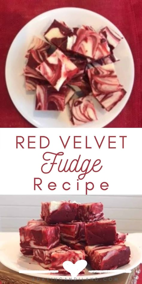 White Chocolate Recipe, Velvet Fudge, Red Velvet Fudge, Easy Fudge Recipe, Easy Red Velvet, Velvet Brownies, Holiday Fudge, Easy Fudge, Red Velvet Recipes