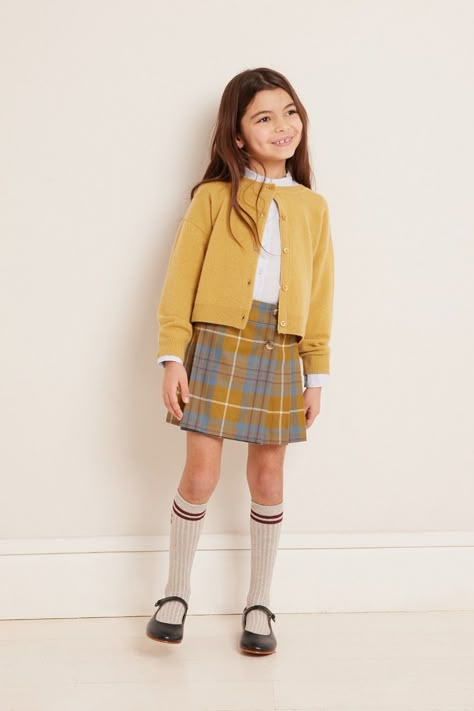 Bonpoint Back To School 2023 capsule to welcome the new school year #Bonpoint #falloutfits2023 #fw23 #fall #winter #fallwinter2023 #childrens #kids #childrenswear #kidswear #kidsfashion #girls Kids Fashion Blog, Kids Winter Outfits, Plaid Skort, Kids Winter Fashion, Children Outfits, Preppy Girls, Yellow Skirt, Kids Fashion Clothes, Kid Fashion