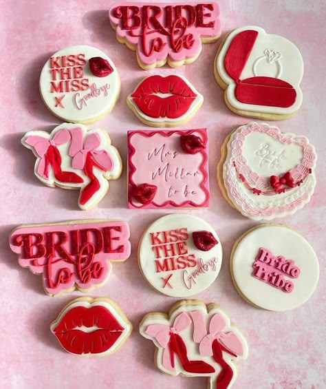 IT’S COOKIE O’CLOCK 🍪 We love a pink and red colour combo 💗💃🏼 📸: fabulous cookies by @thebickiebox Hens Colour Theme, Red And Pink Hens Party, Red And Pink Bachelorette Party, Pink And Red Bridal Shower Ideas, Red And Pink Bridal Shower Theme, Pink And Red Bachelorette Party, Valentines Bridal Shower Theme, Bachelorette Cookie Ideas, Red And Pink Bachelorette