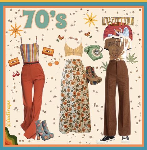 Fashion Inspo Outfits Short People, 70s Baddie Outfits, 70s Outfits Party 1970s Vintage Fashion, 70s Outfit Moodboard, Groovy Inspired Outfits, 70s Vibes Aesthetic Outfit, Summer 70s Fashion, 70s Outfits Halloween, Cute 70s Inspired Outfits