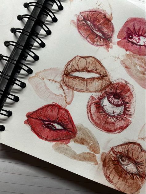 Drawing Help, Drawing Journal, Sketchbook Drawings, Lips Drawing, Sketchbook Art Journal, Valentines Art, Art Diary, Doodle Art Designs, Hair Nails