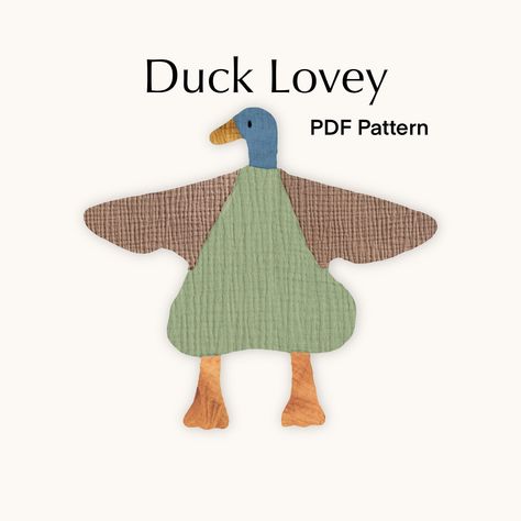 Duck Lovey Blanket Pattern Duck Digital Pattern Duck Sewing Pattern Comfort Blanket Sewing Pattern Video PDF Instant Download Baby Soother - Etsy Sewing Duck Pattern, Sewing Chicken Projects, 1 Yd Sewing Projects, Duck Quilt Patterns, Baby Lovey Sewing Pattern Free, Diy Stuffed Animals Easy, Stuffed Duck Pattern, Sewing Patterns Animals, Knit Duck Pattern