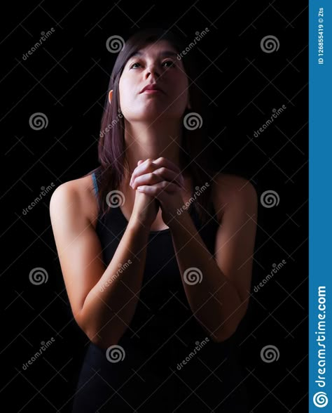 Worship Pose Reference, Hands Folded Reference, Looking Down At Hands Drawing Reference, Hand Pinching Reference, Pray Pose Reference, Anime Praying Pose, Praying Drawing Pose, Person Praying Reference, Praying Drawing Reference