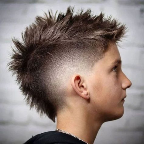 Cool Kids Haircuts, Fohawk Haircut, Boy Hair Cuts, Boys Fade Haircut, Short Mohawk, Mohawk Hairstyle, Braided Mohawk Hairstyles, Braid Hairstyle Ideas, Toddler Hair Styles