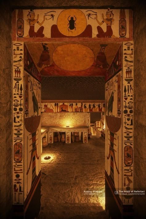 QV66 is the tomb of Nefertari, the Great Wife of Pharaoh Ramesses II, in Egypt's Valley of the Queens Ancient Egypt Aesthetic, Ramesses Ii, Ancient Egyptian Architecture, Starověký Egypt, Egyptian Architecture, Egypt Aesthetic, Egyptian Temple, Istoria Artei, Pyramids Egypt