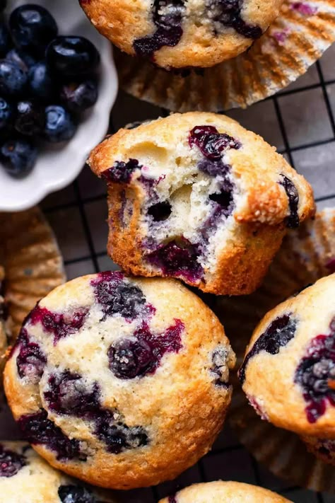 Blueberry Muffins - Eats Delightful Blueberry Muffins Sugar On Top, Loaded Blueberry Muffins, Miniature Blueberry Muffins, Blueberry Muffins With Sugar Topping, Blueberry Muffin Starbucks, Homemade Muffins Blueberry, Copycat Krusteaz Blueberry Muffins, Blueberry Muffin Recipes Best, Yummy Blueberry Muffins