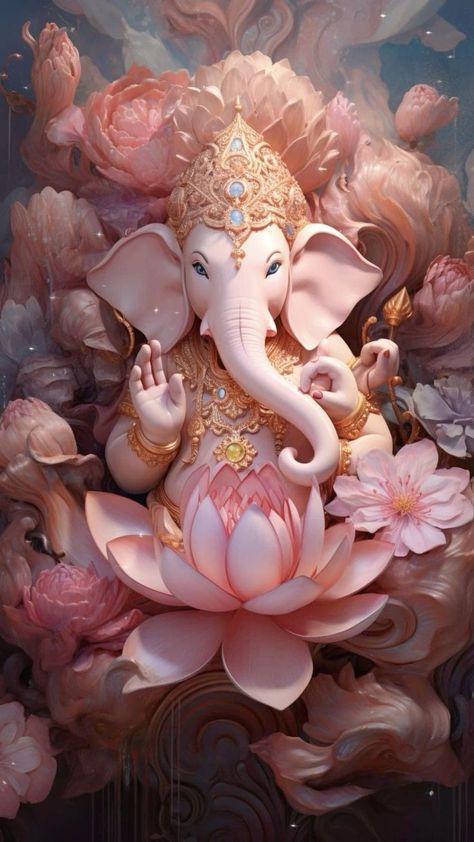 Mystical Art Spiritual, Arte Ganesha, Ganesha Art Illustration, Photos Of Ganesha, Ganpati Bappa Wallpapers, Lucky Wallpaper, Ganesh Art Paintings, Shri Ganesh Images, Ganesha Tattoo