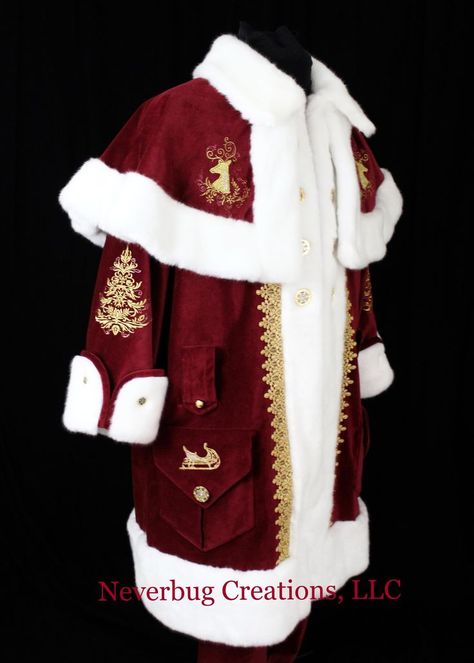 Mrs Santa Claus Costume, Santa Costumes, Harry Potter Christmas Decorations, Santa Claus Pictures, Santa Claus Suit, Santa Claus Outfit, Christmas Jacket, Victorian Santa, Santa Claus Costume