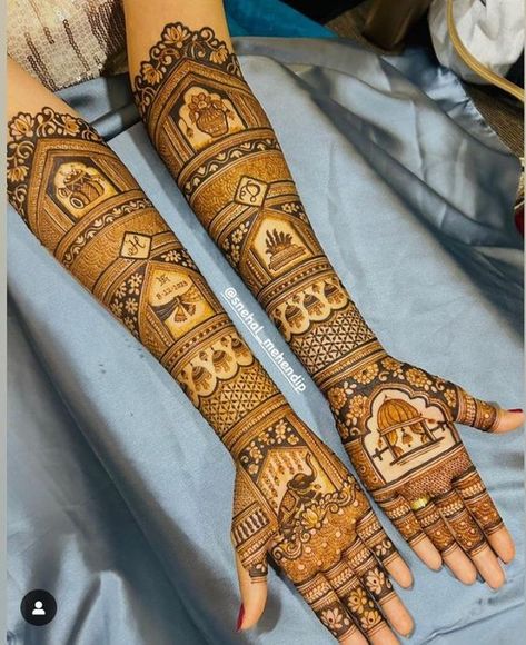 Simple Bride Mehandi Design, Mendhi Designs Marriage, Weddings Mehndi Designs, Mehendi Designs For Dulhan, Bridal Mehendi Without Figures, Wedding Bride Mehndi Designs, Bridal Mehndi Designs Brides Wedding, Bridal Indian Mehendi Designs, Hindu Bride Mehandi Designs