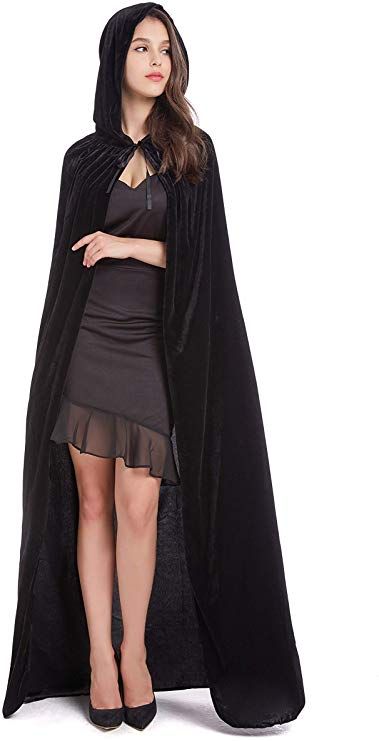 Purple Cloak, Wedding Masquerade, Halloween Costume Black, Velvet Cloak, Raven Cosplay, Velvet Cape, Hooded Cloak, Witch Costume, Black Clothing