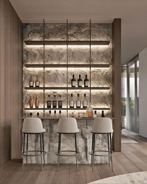 Modern Mini Bar Designs For Home, Modern Home Bar Designs Small Spaces, Mini Bar Designs For Home, Wall Bar Ideas For Home, Diy Dry Bar, Modern Home Bar Designs, Dry Bar Ideas, Small Bars For Home, Hangout Space