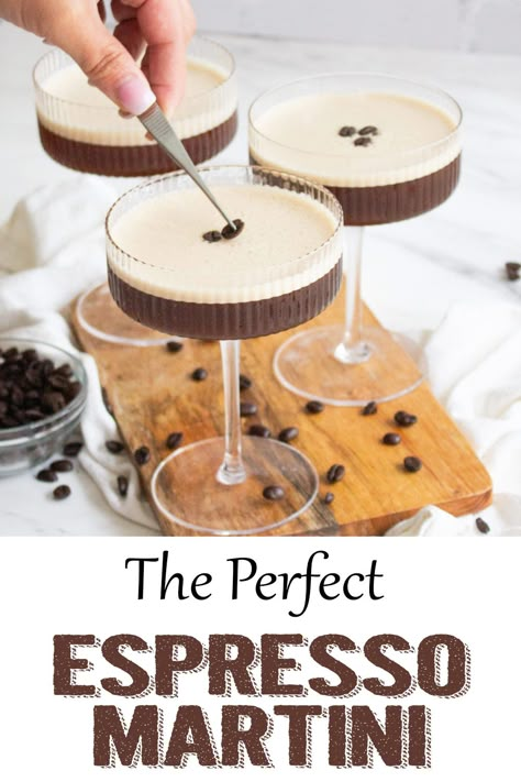 If you’re looking for the perfect classic Espresso Martini Recipe, you’ve found it!  This espresso martini recipe is simple, has just the right amount of sweetness and is easily customizable. Stok Espresso Martini, Espresso Martini With Kalua, Classic Espresso Martini, Espresso Martini Sweet, How To Make Espresso Martini At Home, Nespresso Espresso Martini Recipe, Lavender Espresso Martini, The Best Espresso Martini, Espresso Martinis At Home