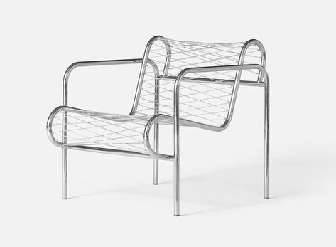 dan svarth's wire lounge chair marries comfort with an industrial look Wire Chair, Heirloom Furniture, Eco Friendly Furniture, Higher Design, Bedroom Collection, Stainless Steel Frame, Buying Furniture, Danish Design, Contemporary Furniture