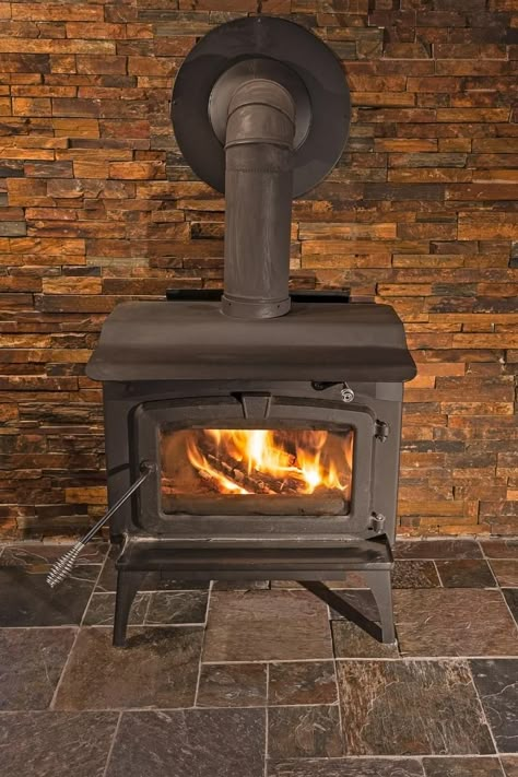 Wood Stove Heat Shield, Wood Stove Installation, Woodburning Stove Fireplace, Wood Stove Wall, Wood Burning Stoves Living Room, Wood Burning Fireplaces, Fireplace Heat, Fireplace Frame, Log Burning Stoves