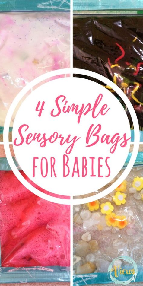 These baby-friendly sensory bags are baby, toddler & preschooler approved! 4 different ways to make simple sensory bags for all kids. #activitiesforbabies Baby Sensory Bags, Sensory Bags, Baby Sensory Play, Sensory Bottles, Toddler Development, Baby Sensory, Baby Development, Toddler Learning, All Kids